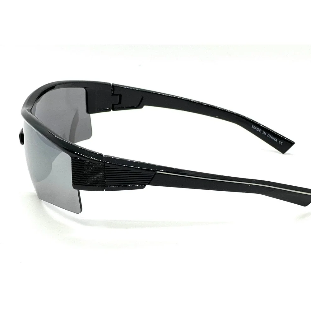 Sport Sunglasses‎ Men's Half Frame Silver Mirrored Lens Running Cycling Glasses